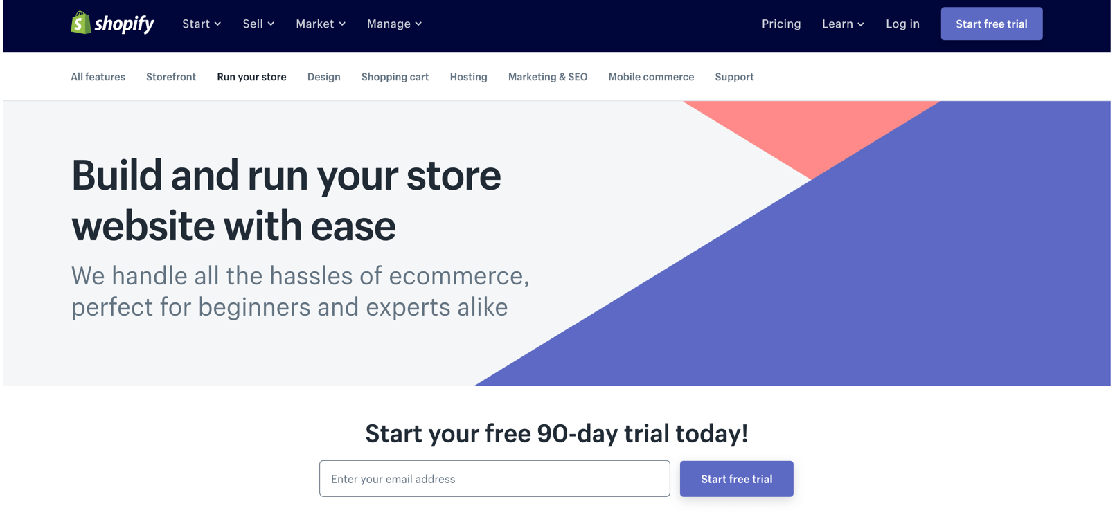 shopify landing page