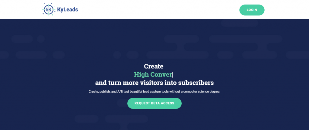 Kyleads beta page